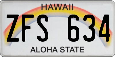 HI license plate ZFS634