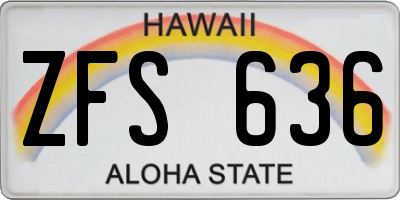 HI license plate ZFS636