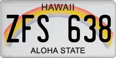 HI license plate ZFS638