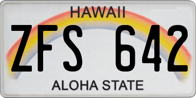 HI license plate ZFS642