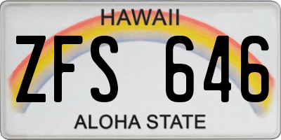 HI license plate ZFS646