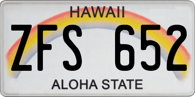 HI license plate ZFS652