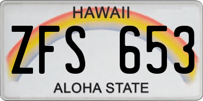 HI license plate ZFS653