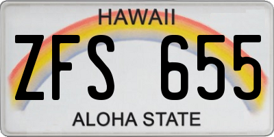 HI license plate ZFS655