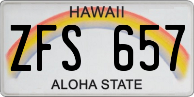 HI license plate ZFS657