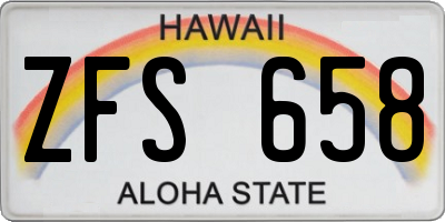 HI license plate ZFS658