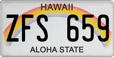 HI license plate ZFS659