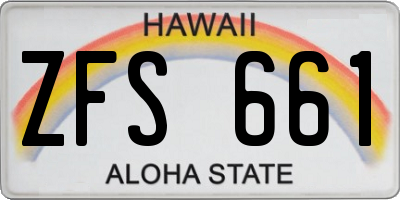 HI license plate ZFS661