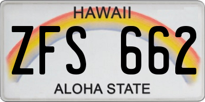 HI license plate ZFS662