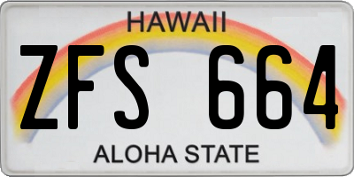 HI license plate ZFS664
