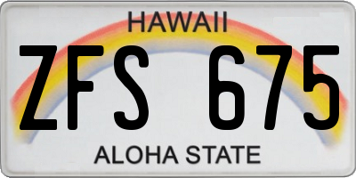HI license plate ZFS675