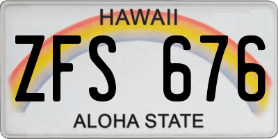 HI license plate ZFS676