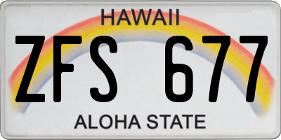 HI license plate ZFS677