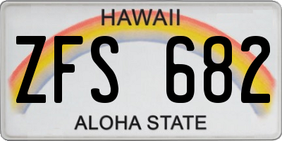 HI license plate ZFS682