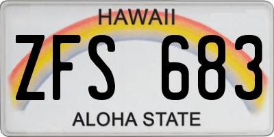 HI license plate ZFS683