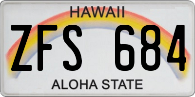 HI license plate ZFS684