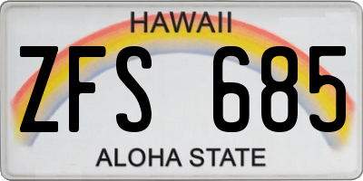HI license plate ZFS685