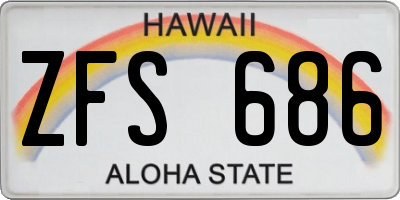 HI license plate ZFS686