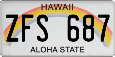 HI license plate ZFS687