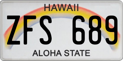 HI license plate ZFS689