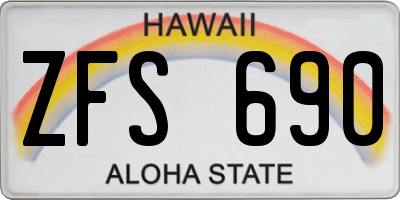 HI license plate ZFS690