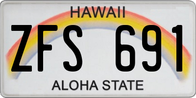 HI license plate ZFS691