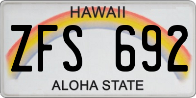 HI license plate ZFS692