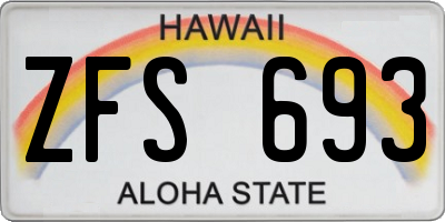 HI license plate ZFS693