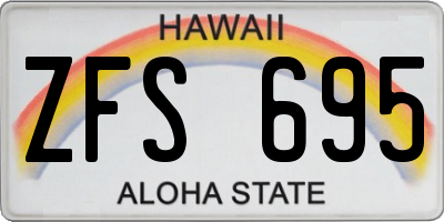 HI license plate ZFS695