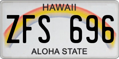 HI license plate ZFS696