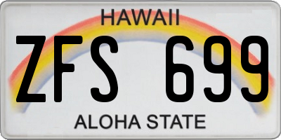 HI license plate ZFS699