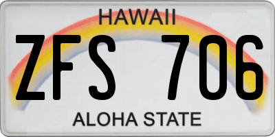 HI license plate ZFS706