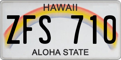 HI license plate ZFS710
