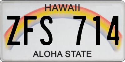 HI license plate ZFS714