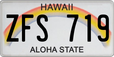 HI license plate ZFS719