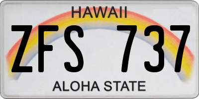 HI license plate ZFS737