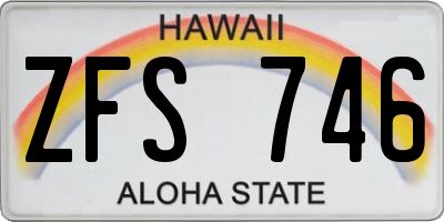 HI license plate ZFS746