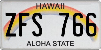 HI license plate ZFS766
