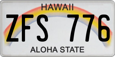 HI license plate ZFS776