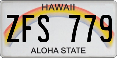 HI license plate ZFS779