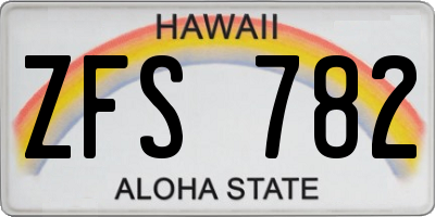 HI license plate ZFS782