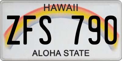 HI license plate ZFS790