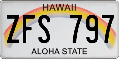 HI license plate ZFS797