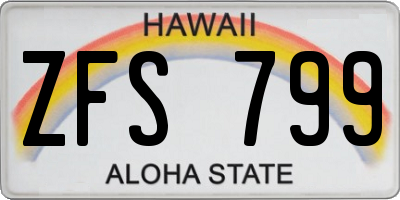 HI license plate ZFS799