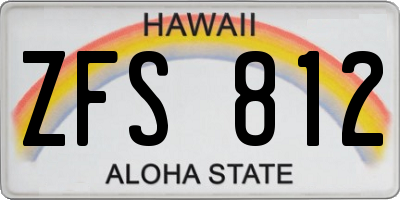 HI license plate ZFS812