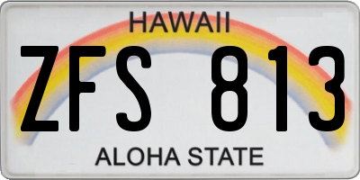 HI license plate ZFS813