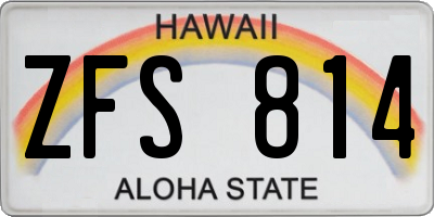 HI license plate ZFS814
