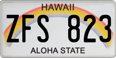 HI license plate ZFS823