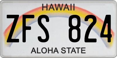 HI license plate ZFS824