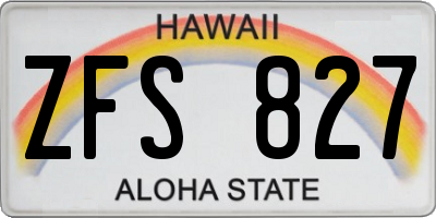 HI license plate ZFS827